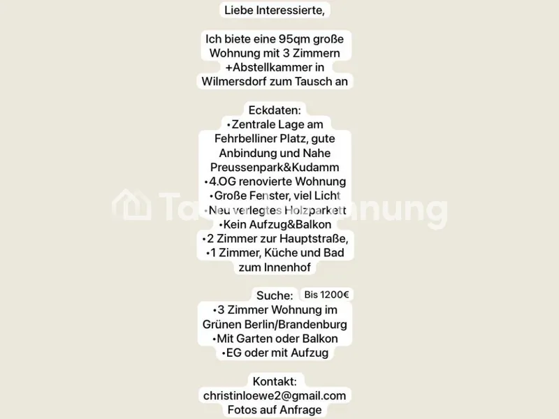 Tauschwohnung: Renovierte 3 Zimmer gegen 2 Zimmer — photo 1